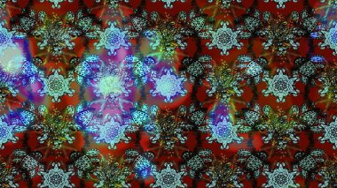 Raster illüstrasyonu. Mavi ve kahverengi renklerde. Mavi ve kahverengi renkte mavi ve kahverengi papatyalar..