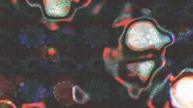 Kahverengi ve gri renkte zarif çiçekli suluboya. Raster illüstrasyonu. Renkli Bahar Teması eskiz kalıbı. Düz Çiçek Elementleri Tasarımı.