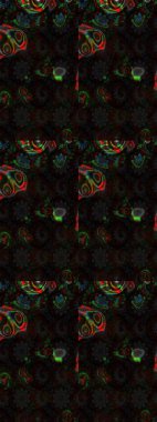 Siyah ve gri renkli çiçekler. Düz Çiçek Elementleri Tasarımı. Raster illüstrasyonundaki çiçek desenli çizim. Renkli Bahar Teması çizim şablonu.