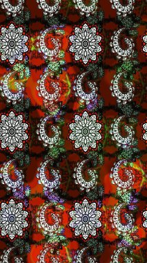 Renkli Yaz Temalı eskiz kalıbı. Kahverengi ve siyah renkli çiçekler. Çiçekli eskiz çizimi. Düz Çiçek Elementleri Tasarımı.