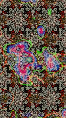 Raster illüstrasyonu. Gri ve nötr renklerde. Anti-stres için Raster soyut şablon sayfası.