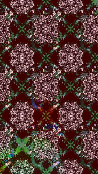 Renkli Bahar Teması eskiz kalıbı. Raster illüstrasyonundaki çiçek desenli çizim. Düz Çiçek Elementleri Tasarımı. Süslü kumaş deseni.