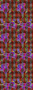 Raster çiçek desenli çiçek deseni, yapraklar, dekoratif elementler, sıçrama, lekeler, el çizimi kontur çizgileri ve Doodle çizim stili, grafik raster çizim çizimi.