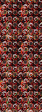 Eskiz geçmişi. Raster illüstrasyonu. Tomurcukları papatya çiçekleri olan sevimli bir çiçek deseni. Kumaş, tekstil, duvar kağıdı baskısı için. Miles Fleur, süslü püslü bir süs. Antika retro tarzı.