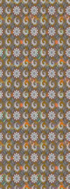 Raster illüstrasyonundaki çiçek desenli çizim. Suluboya tarzında gri ve kahverengi renkte çiçekler.