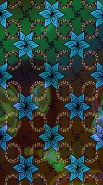 Modern çiçek arkaplanı. Moda baskıları için zarif bir şablon. Parlak renkli çiçekleri ve kahverengi renkli yaprakları olan harika bir çiçek deseni. Halk stili.