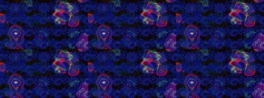 Modern, mavi ve siyah raster arka plan duvar kağıdı çizimi, klasik çizgili desenli desenli çiçekler, çiçekli süsler. Çiçekli el çizimi çizimi deseni.