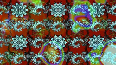 Raster deseni. Çiçekli çiçek deseni, suluboya. Süslü kumaş deseni.