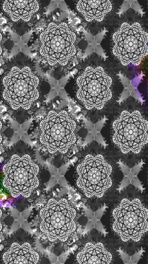 Robot resim. Raster illüstrasyonu. Küçük çiçekte sevimli çiçek deseni var..