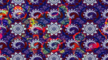 Şirin karalamalı çiçek desenli çizim. Raster illüstrasyonu. El yapımı çiçek ve bitki koleksiyonu. Raster illüstrasyonu. Robot resim tarzı mavi ve nötr renkler.