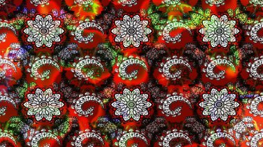 Raster illüstrasyonu. Düz Çiçek Elementleri Tasarımı. Kırmızı ve siyah renkte zarif çiçekli suluboya. Renkli Bahar Teması çizim şablonu.