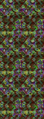 Şirin çiçekli eskiz deseni ve yeşil ve gri renkli yapraklar, suluboya çiçek deseni, duvar kağıdı, kart veya kumaş için fayanslı. Raster illüstrasyonu.