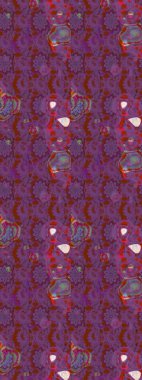 Mor ve kırmızı renkte çiçekler. Raster illüstrasyonunda çiçek deseni çizimi.