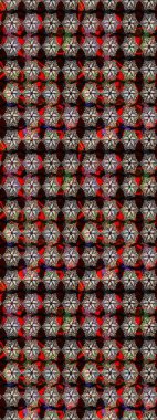 Eski usul. Miles Fleur, süslü püslü bir süs. Tomurcukları papatya çiçekleri olan sevimli bir çiçek deseni. Kumaş, tekstil, duvar kağıdı baskısı için. Eskiz geçmişi. Raster illüstrasyonu.