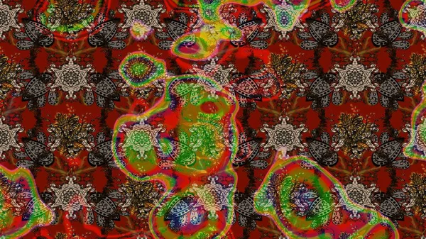 Raster. Düz Çiçek Elementleri Tasarımı. Renkli Bahar Teması çizim şablonu.