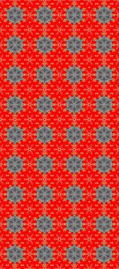 Raster Golden Mehndi kusursuz desen. Kına dövmeli süs çiçekleri, altın çıkartmalar, mehndi ve yoga tasarımı, kartlar ve parmak izleri. Kırmızı, gri, turuncu, altın elementli desen