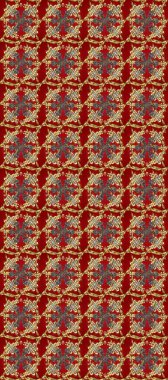 Kahverengi, kırmızı ve bej renklerde altın tekrarlayan elementlerle soyut arkaplan. Kusursuz oryantal klasik altın desen.