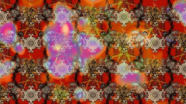 Raster illüstrasyonu. Egzotik çiçekler, kahverengi renklerde botanik, parlak, klasik bir doğa. Klasik tropikal doğal elementlerin suluboya seti.