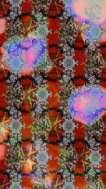 Raster çiçekleri klasik tarzda çizilmiş. Raster illüstrasyonu. Gri, kahverengi ve kırmızı renklerde bahar çiçekleri. Çiçekli yumuşak çizim deseni.