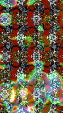 Renkli Bahar Teması eskiz kalıbı. Kahverengi ve yeşil renkli çiçekler. Çiçek desenli eskiz. Düz Çiçek Elementleri Tasarım Raster illüstrasyonu.