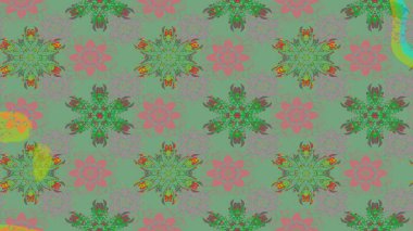 Yeşil ve gri renkli çiçekler. Çiçekli karalama şeklinde Raster çiçek deseni. Yumuşak, bahar çiçekli arka plan.