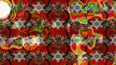 Kahverengi ve kırmızı renkte çiçekli çiçek deseni. Suluboya tarzında kahverengi ve kırmızı renkte çiçekler.