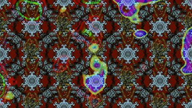 Düz Çiçek Elementleri Tasarımı. Renkli Yaz Temalı eskiz kalıbı. Güzel kumaş deseni. Raster illüstrasyonunda çiçek deseni çizimi.