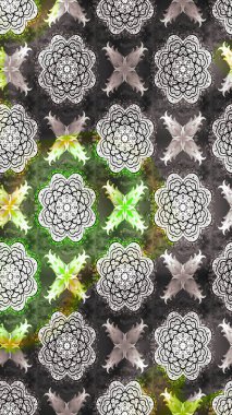 Yeşil ve gri renkli çiçekler. Elle boyanmış suluboya resim çizimi çiçekler ve bitkiler.