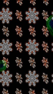 Süslü kumaş deseni. Renkli Bahar Teması eskiz kalıbı. Düz Çiçek Elementleri Tasarımı. Raster illüstrasyonunda çiçek deseni çizimi.