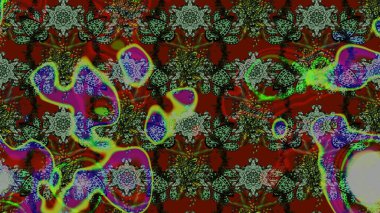 Renkli Bahar Teması eskiz kalıbı. Şirin çiçek elementleri. Taslak desenli, modaya uygun kumaş deseni. Raster illüstrasyonu. Düz Çiçek Elementleri Tasarımı.