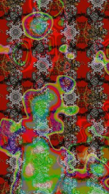 Hint çiçek liyada madalyon deseni. Etnik Mandala süsü. Tekstil, tebrik kartı, boyama kitabı, telefon kılıfı baskı için kullanılabilir. Raster Kına dövme tarzı.