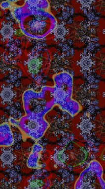 El çizimi. Kahverengi ve kırmızı renkte çiçekler. Çiçekli eskiz deseni. Suluboya çizimi.