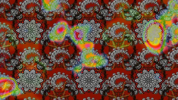 Güzel kumaş deseni. Çiçekler, dallar, bitkiler ve çiçekler. El çizimi. Raster illüstrasyonu.