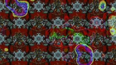 Raster illüstrasyonu. Kıvırcık, parlak örgü. Desen, çizim, çiçek sınırı. Güzel, parlak, pürüzsüz kumaş, tuval. Çiçek çelengi. Klasik eski arkaplan.