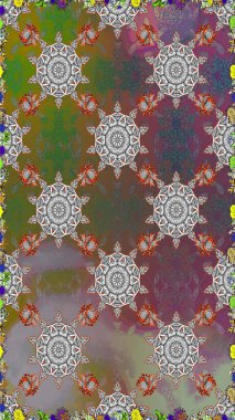 Davetiye ve kartpostal tasarımı için dekoratif çiçek unsurları. Yapraklı kusursuz desen. Poster ya da kapak için arka plan. Şirin, zarif çiçekler Raster illüstrasyonu. Tekstil için figür.