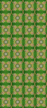 Klasik raster şablonu. Yeşil, bej, kahverengi ve altın desenli. Tekrarlayan ögelerle kusursuz soyut arkaplan.