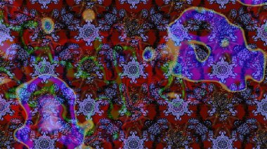 Düz Çiçek Elementleri Tasarımı. Sevimli çiçek raster deseni. Sketch Colour Spring Theme eskiz kalıbı. Kahverengi ve mor renkte çiçekler.