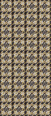 Kusursuz ortaçağ çiçek deseni. Doğum günü kartı, davetiye ya da afiş için iyidir. Raster illüstrasyonu. Dekoratif simetri arabesk. Bej, gri ve kahverengi renklerde altın.