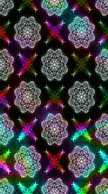 Mavi ve siyah renkte çiçekler. Tropik çiçek desenleri. Raster illüstrasyonu.