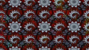 Hediye ambalaj kağıdı, tebrik kartları, posterler ve pankart tasarımı. Kırmızı ve siyah renkte çiçekler. Raster düz çiçek çizim deseni.