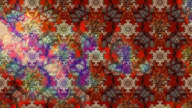 Raster illüstrasyonu. Çizim kalıbı. Organik motif arka planı. Ultraviyole kumaş deseni.