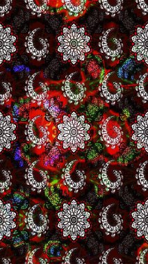 Güzel karalamalı çiçek desenli çizim. Raster illüstrasyonu. Küçük çiçekteki sevimli çiçek deseni. Güzel kumaş deseni.