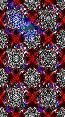 Kırmızı ve siyah renklerde. Raster illüstrasyonu. Anti-stres için Raster soyut şablon sayfası.