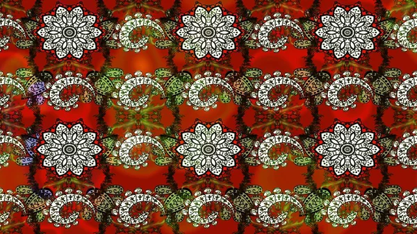 Raster düz çiçek çizim deseni. Kahverengi ve kırmızı renkte çiçekler. Tasarım hediye paketi, tebrik kartları, posterler ve afiş tasarımı.