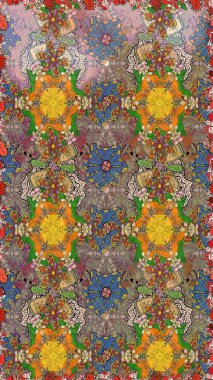 Düz Çiçek Elementleri Tasarımı. Renkli Bahar Teması eskiz kalıbı. Raster güzel kumaş deseni çiziyor. Çiçek deseni.