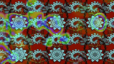 Klasik çiçekler. Kahverengi ve mavi renkler. Yaz çiçekleri teması. El çizimi, soyut ve süslü elementler. Suluboya resim taklit Raster illüstrasyonu.