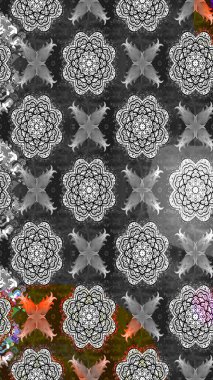 Modern çiçek arkaplanı. Parlak renkli çiçekleri ve gri ve kahverengi renkte yaprakları olan harika bir çiçek deseni. Moda baskıları için zarif bir şablon. Halk stili.