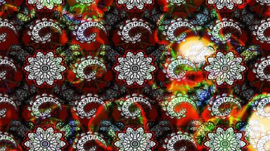 Robot resim. Küçük çiçekteki sevimli çiçek deseni. Raster illüstrasyonu.