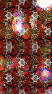 Küçük çiçekteki sevimli çiçek deseni. Kahverengi ve kırmızı renkte çiçekler.