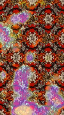 Kahverengi, bej ve kırmızı renkte çiçekler. Raster düz çiçek çizim deseni. Tasarım hediye paketi, tebrik kartları, posterler ve afiş tasarımı.